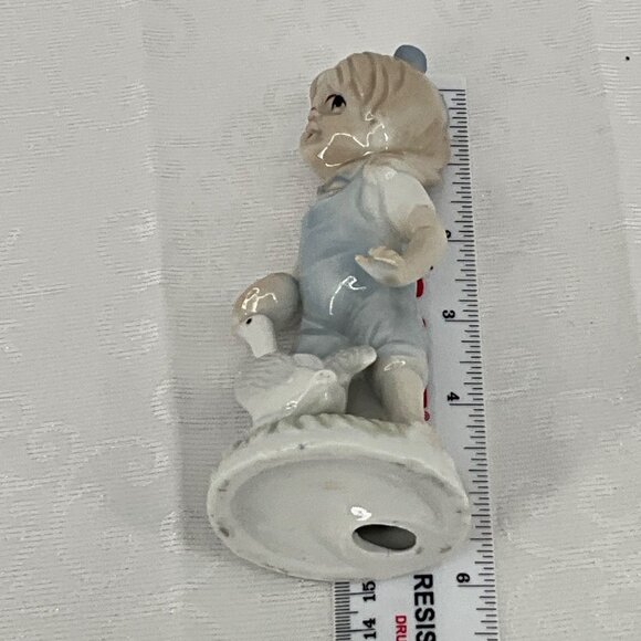 Vintage Porcelain Bomboniere Regali‎ Venezia Figurine Little Girl & Goose Pastel - Picture 8 of 8